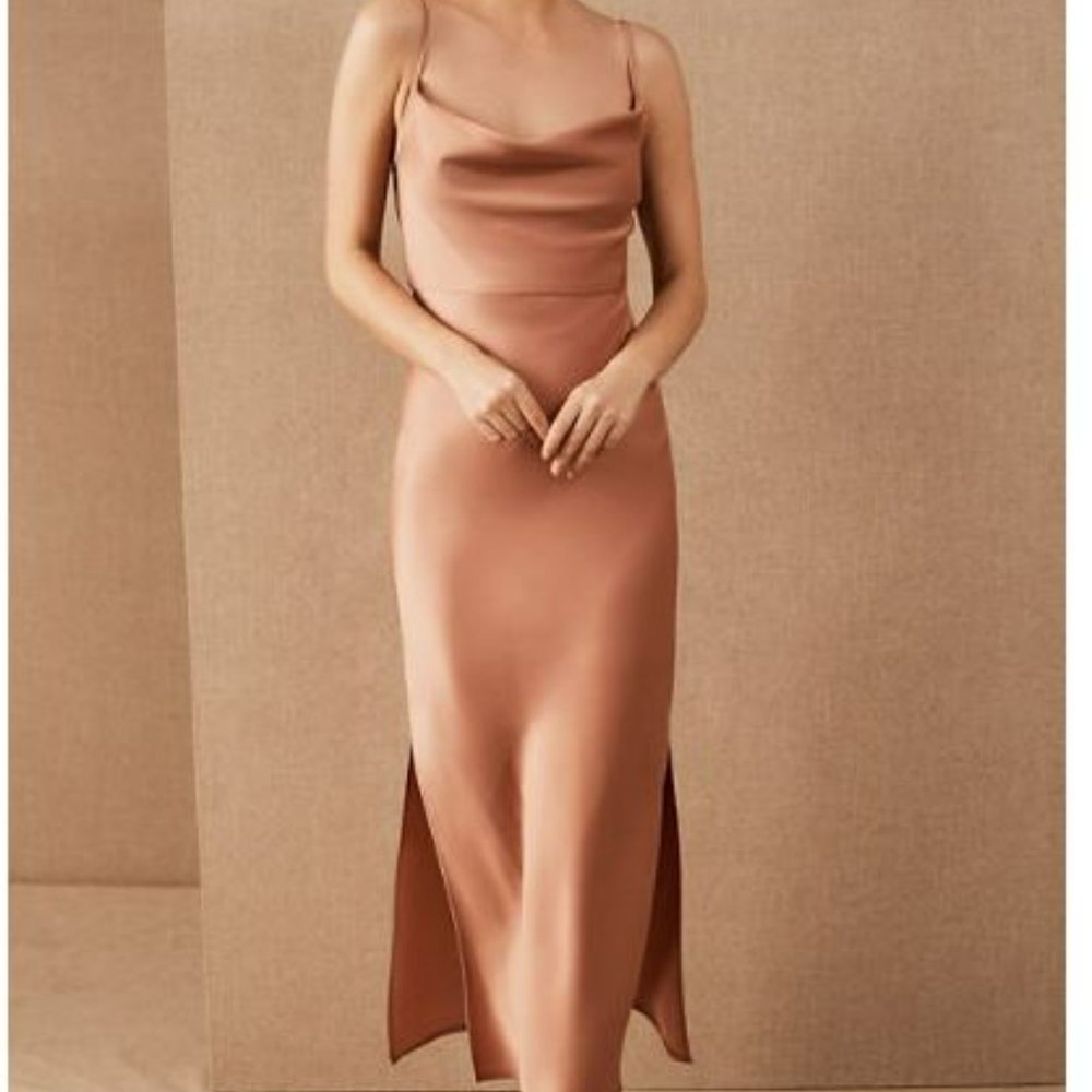 Cali Satin Charmeuse Midi Dress BHLDN